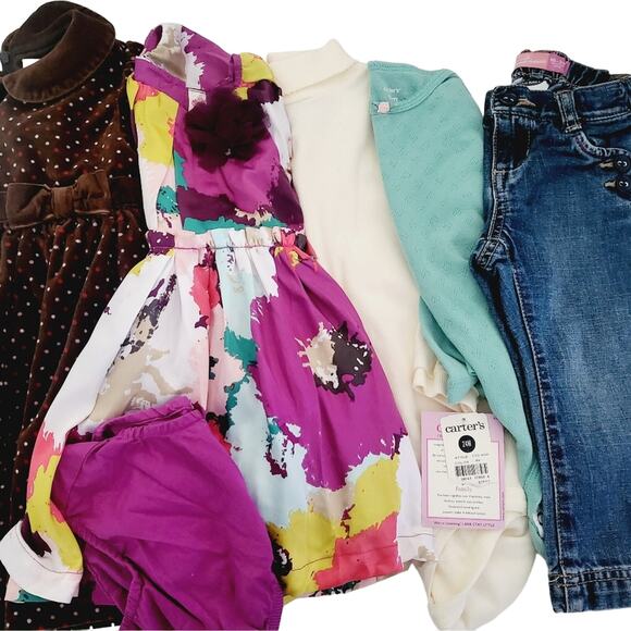 18-24M Bundle some new clothes dresses boot cut jeans bodysuits - Picture 1 of 12